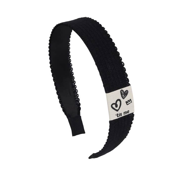 Faixa de cabeça dura de fita vintage preta de 1,5” por atacado de 'tis me