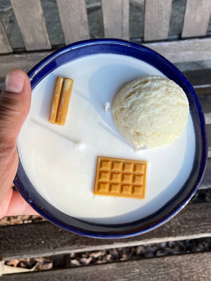 Churro Aroma Cazuelita Candle | Authentic Mexican Cazuelita | Scented Candle | Soy Wax for wholesale by AZUCENA