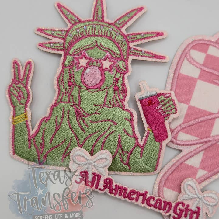 Texas Transfers - Wholesale Patch - Preppy Lady Liberty Iron-On PATCH2