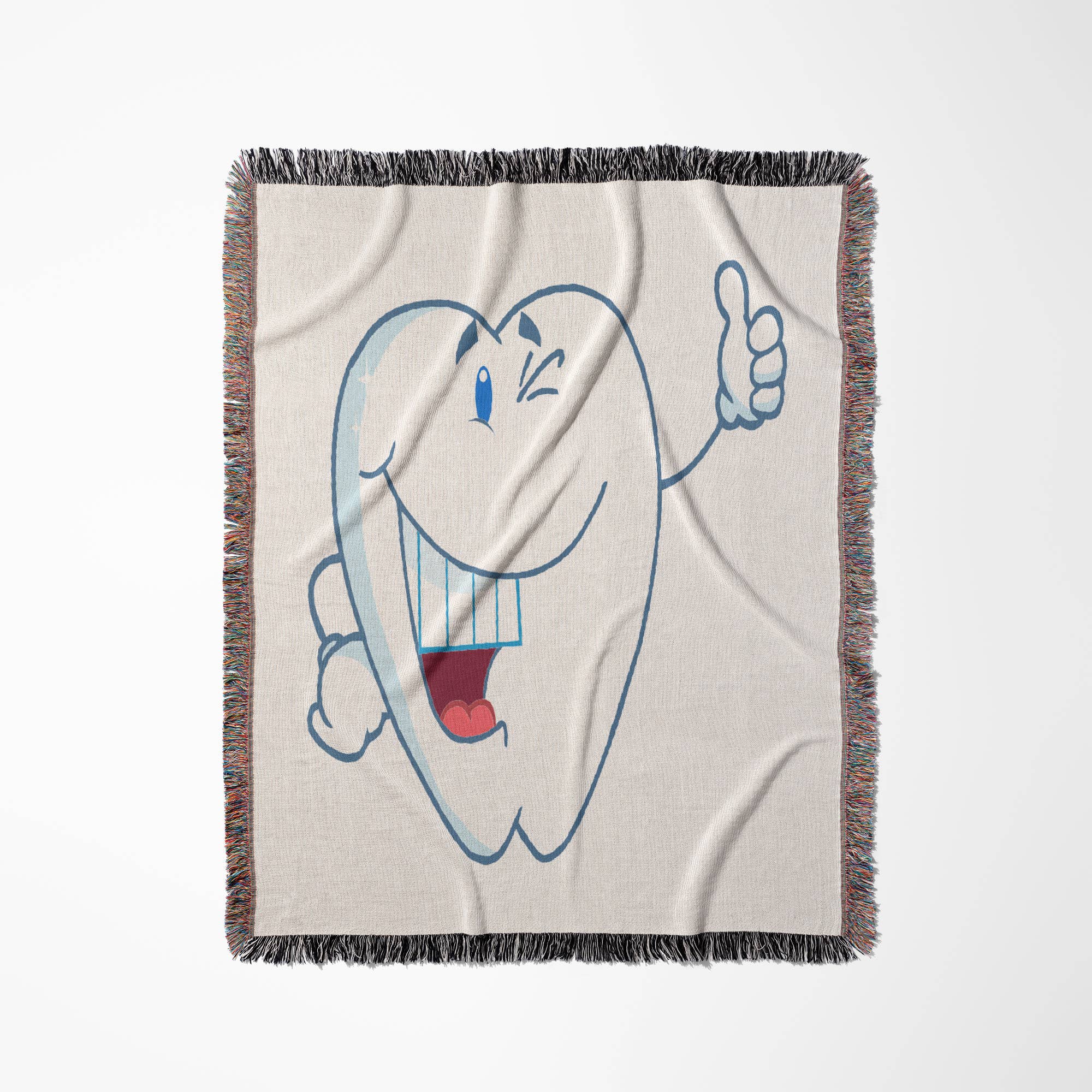 3dRose - Wholesale Throw Blanket - 3dRose, Smiling Tooth Dental Cartoon Character, Blanket0