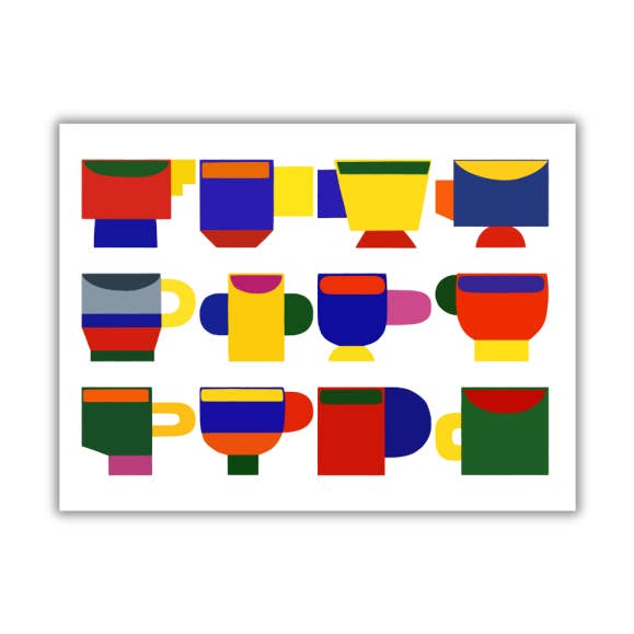 Set von Tassen - Fine Art Druck 40x30 cm für den Großhandel von Colorobe