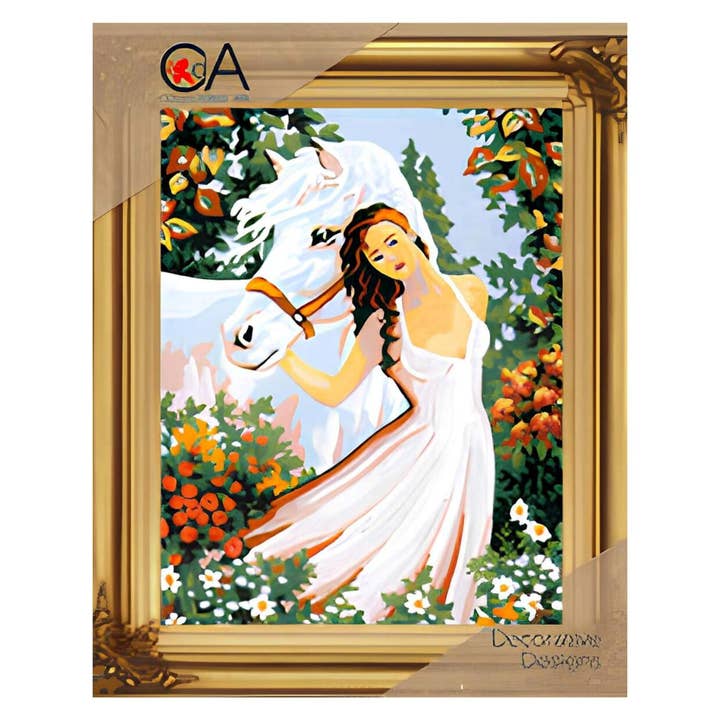 Tapestry Printed Kit Needlepoint Lady Horse Collection Dart for wholesale by RTO&Collection D'Art (RTO Baltic OU)