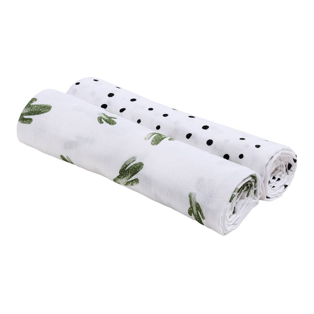 Bebe au Lait - Wholesale Swaddle Set - Baby - Saguaro + Dottie Oh-So-Soft Muslin Swaddle Blanket Set1