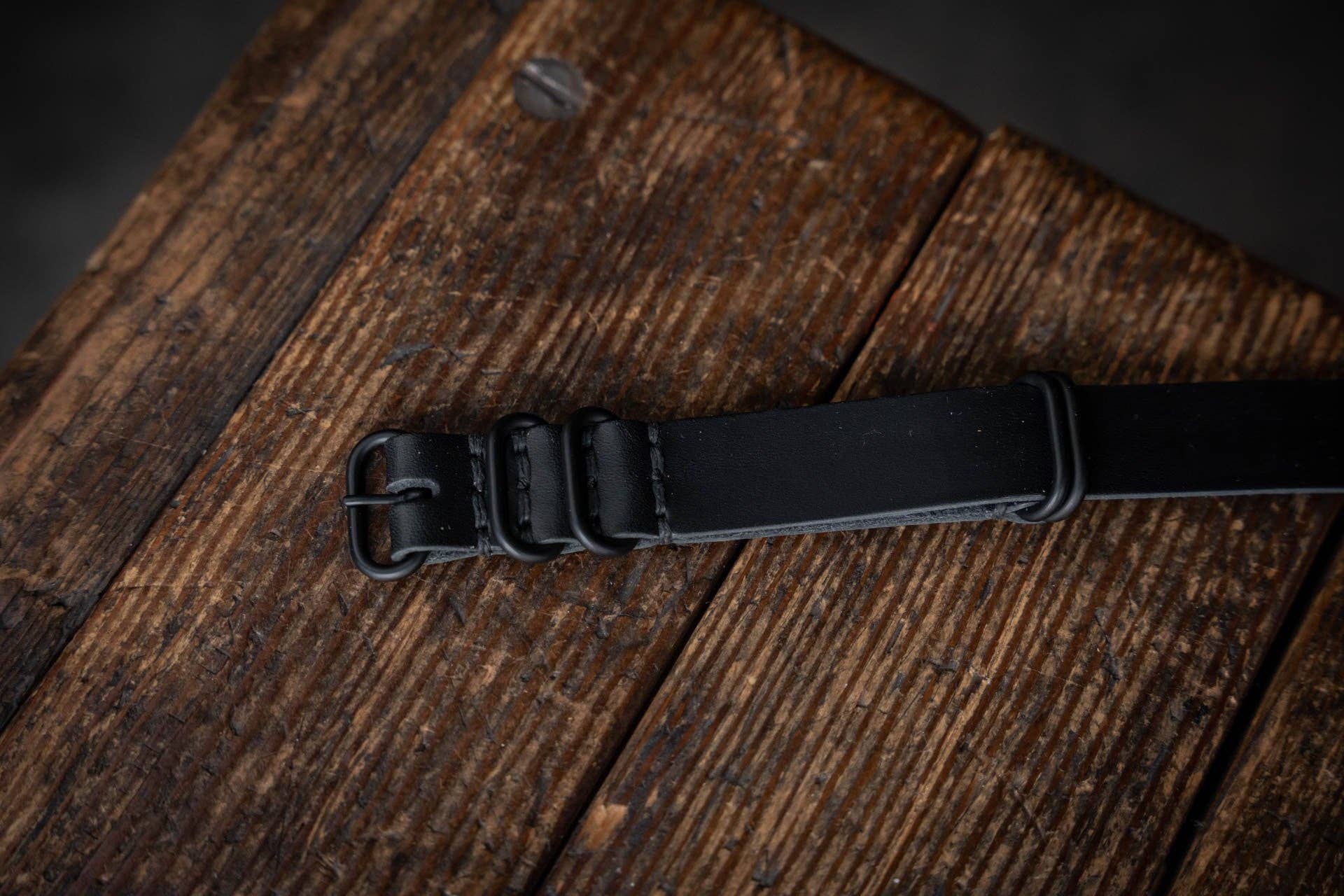 Craft and Lore - Wholesale Watch Band/Strap - Unisex - N.A.T.O. Leather Watch Strap Black2