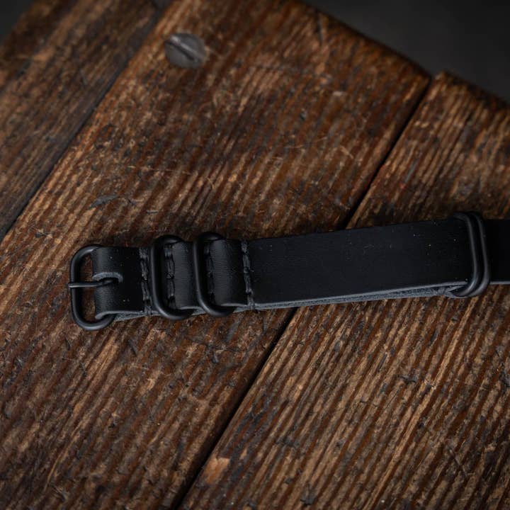 Craft and Lore - Wholesale Watch Band/Strap - Unisex - N.A.T.O. Leather Watch Strap Black2