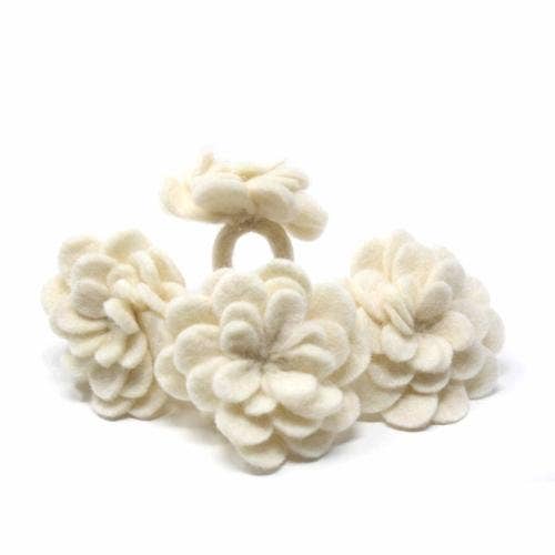 Global Crafts - Vendita all'ingrosso Anelli portatovagliolo - Zinnias - Set di 4 portatovaglioli in feltro11