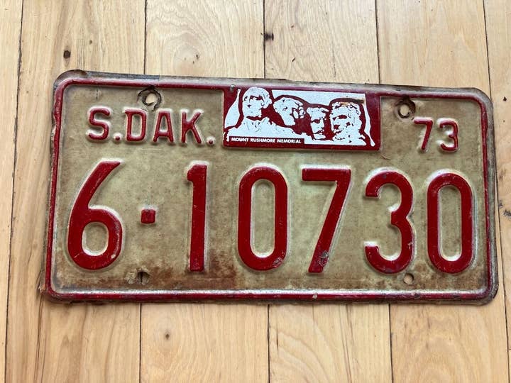 Plaque d'immatriculation du Dakota du Sud de 1973 pour la vente par RusticPlates