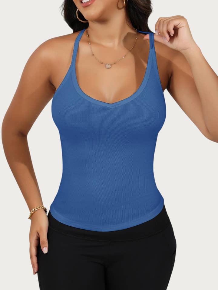 Anna Kaci Wholesale - Wholesale Tank Top - Women's - Women's V-Neck Tank Top with Spaghetti Straps62