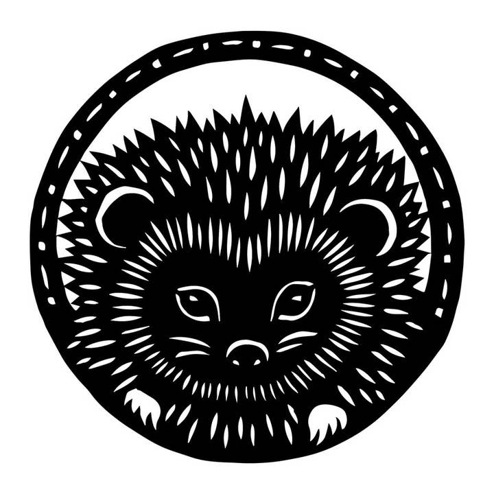 Woodland Critters: Hedgehog - 8 x 8 inch Cut Paper Art Print for wholesale by Rural Pearl: Cut Paper Art by Angie Pickman