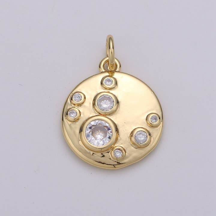 Charme en or, Charme à bulles, Pendentif à bulles, Charme pièce de monnaie à bulles, Petit charme à bulles en or rempli 14k Charme D-409 pour la vente par Aim Eternal