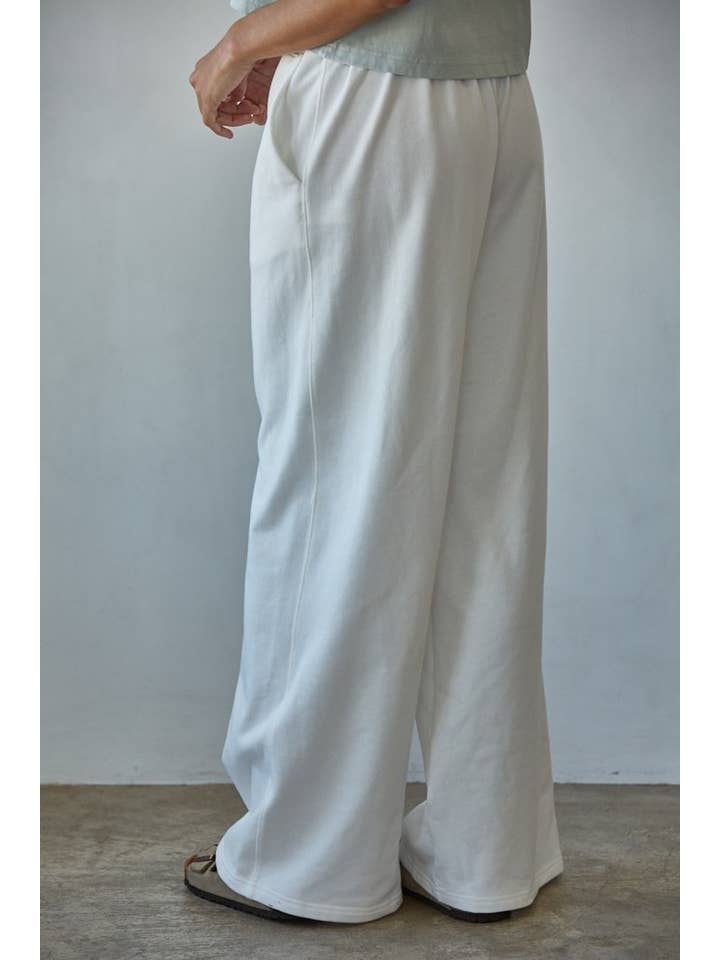 By Together - Wholesale Lounge Sweatpants/Joggers - Women's - L8515 | Knit Cotton French Terry Side Pockets Wide Leg Pants4