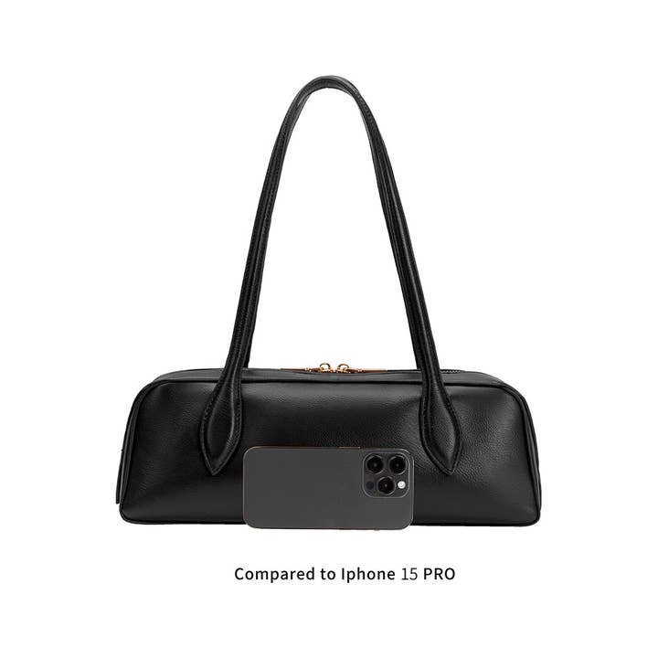 Melie Bianco - Wholesale Shoulder Bag - Women's - Serafina Black Recycled Vegan Shoulder Bag5