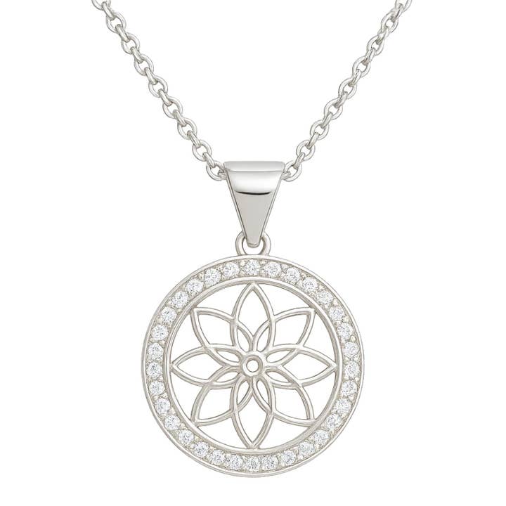 Blume-des-Lebens Halskette aus 925 Silber für den Großhandel von Impala