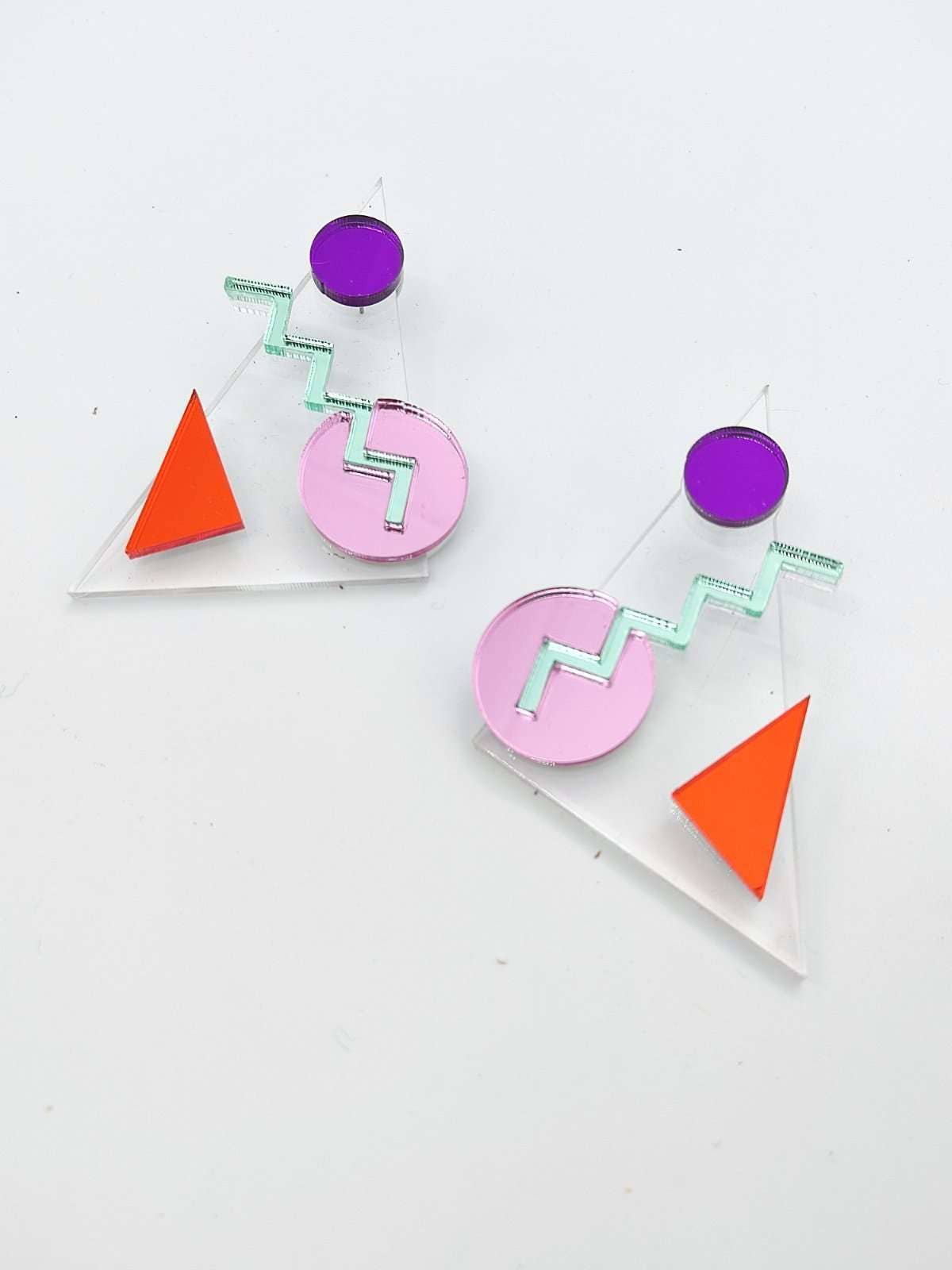 Funk Da Queen - Wholesale Dangle Earrings - Memphis See-Through | Earrings2