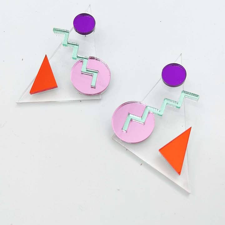 Funk Da Queen - Wholesale Dangle Earrings - Memphis See-Through | Earrings2