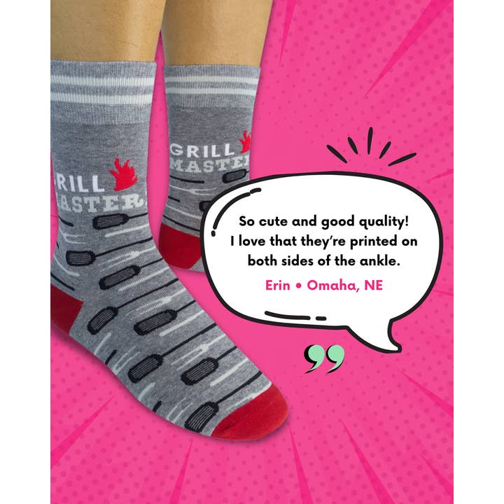 Funatic - About Face Designs - Nice Enough Merch Co - Wholesale Socks - Unisex - Grill Master Socks | Funny Unisex | Funatic1