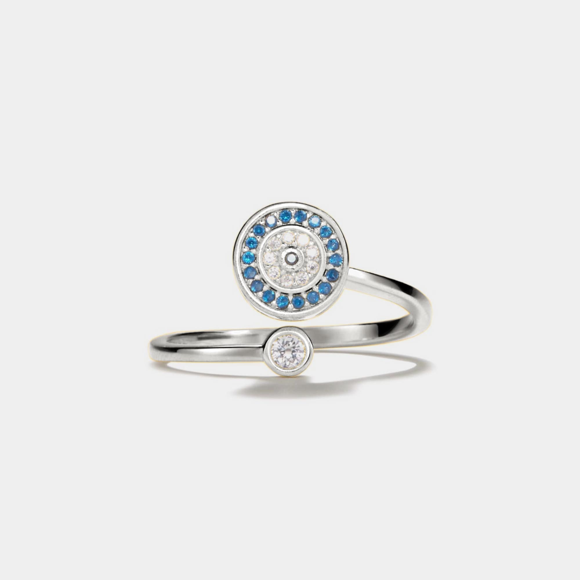 Perimade & Co. LLC - Wholesale Multi-Stone Ring - Evil Eye Anxiety Fidget Spinner Ring in 925 Sterling Silver1