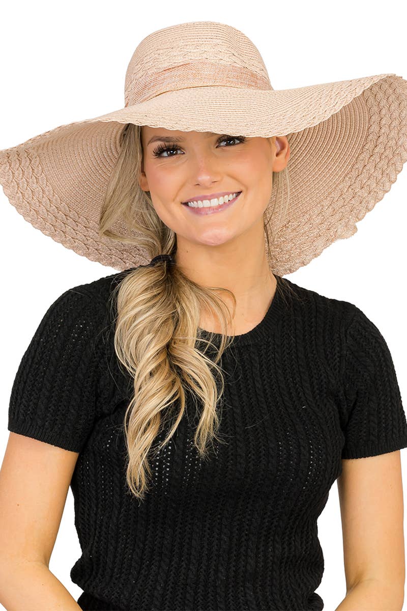 Cap Zone – Engroshandel Stråhat – til kvinder – Kammusling Hem Jute Chiffon bue papir halm Floppy solhat17