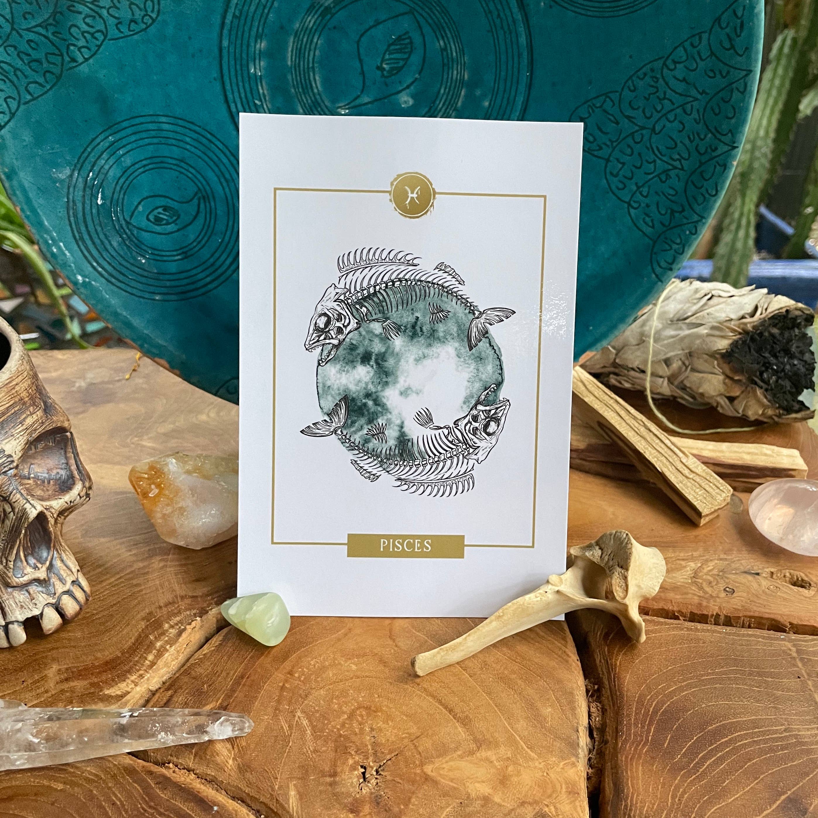 Heather Gerni Art & Design - Wholesale Postcard - ZODIAC POSTCARD - PISCES2