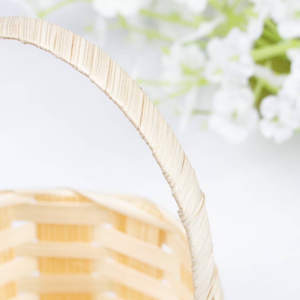 Factory Direct Craft – wholesale Korg – Rund mini bambukorg med handtag2