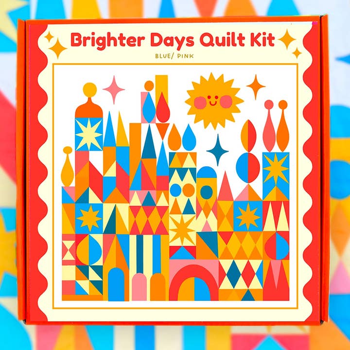 Brighter Days Quilt Kit (Pink/ Blue) for wholesale by With Love by Kristy