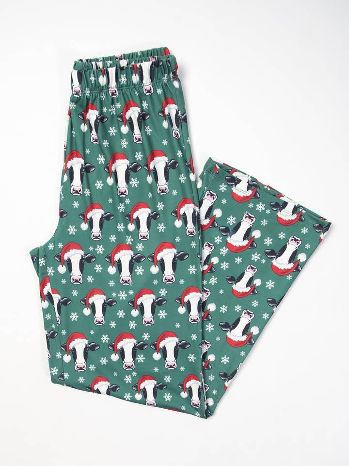 American Farm Company - Wholesale Sleepwear Bottom - Women's - Santa Cows & Snowflakes Adult Pajama Pants 4
