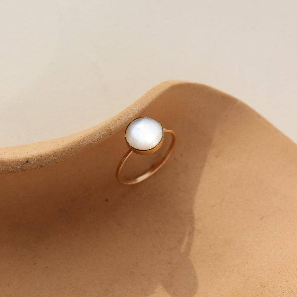 Token Jewelry - Wholesale Cocktail/Statement Ring - Mother of Pearl Ring I Valentine's Day Jewelry 4