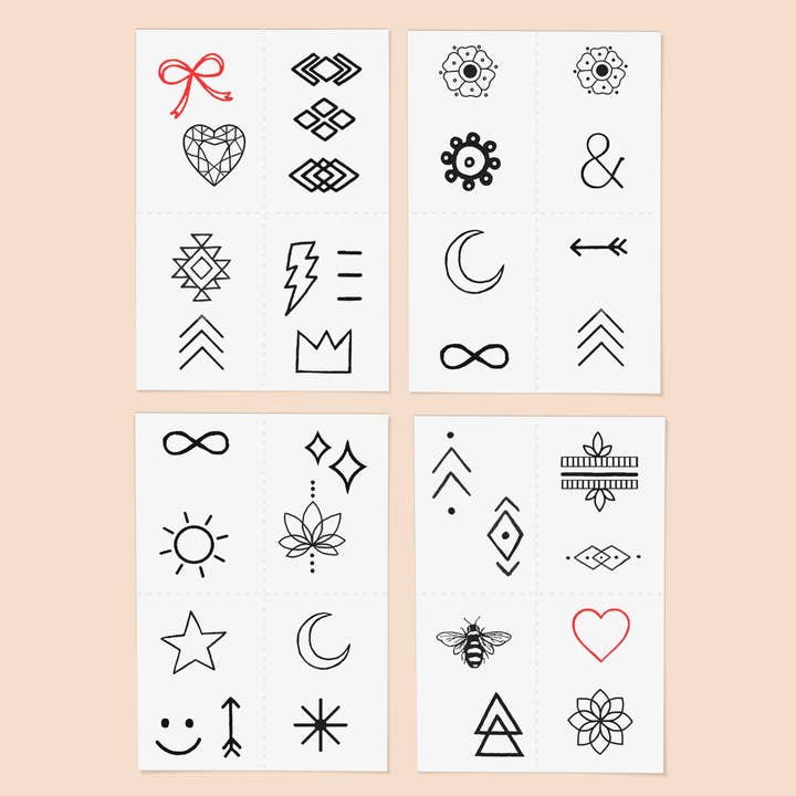 INKED by Dani - Wholesale Temporary Tattoo - Finger Tats Temporary Tattoo Pack9