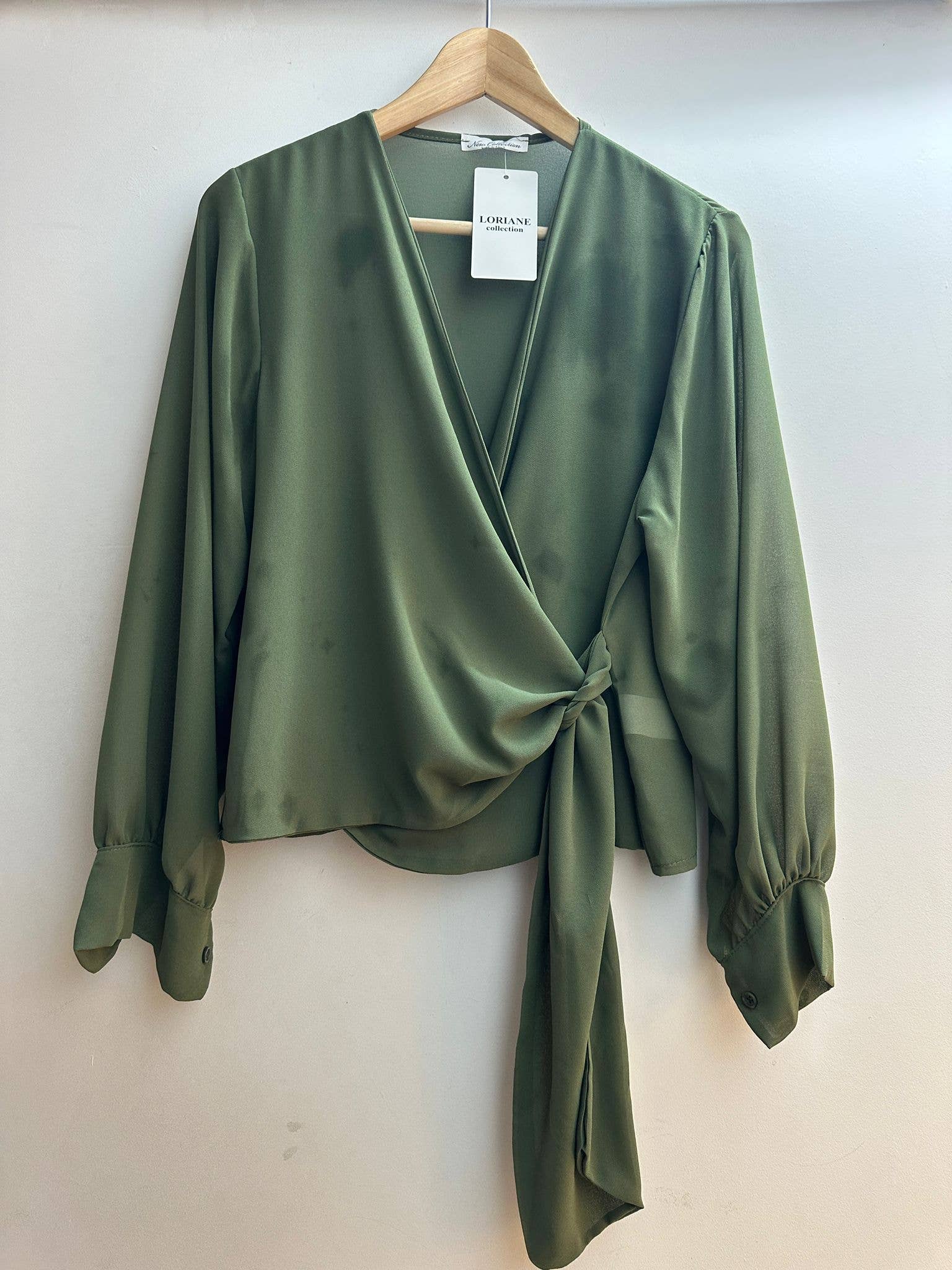 LORIANE - Venta al por mayor Blusa - Mujer - Blusa cruzada con lazo de talla única 36-4011