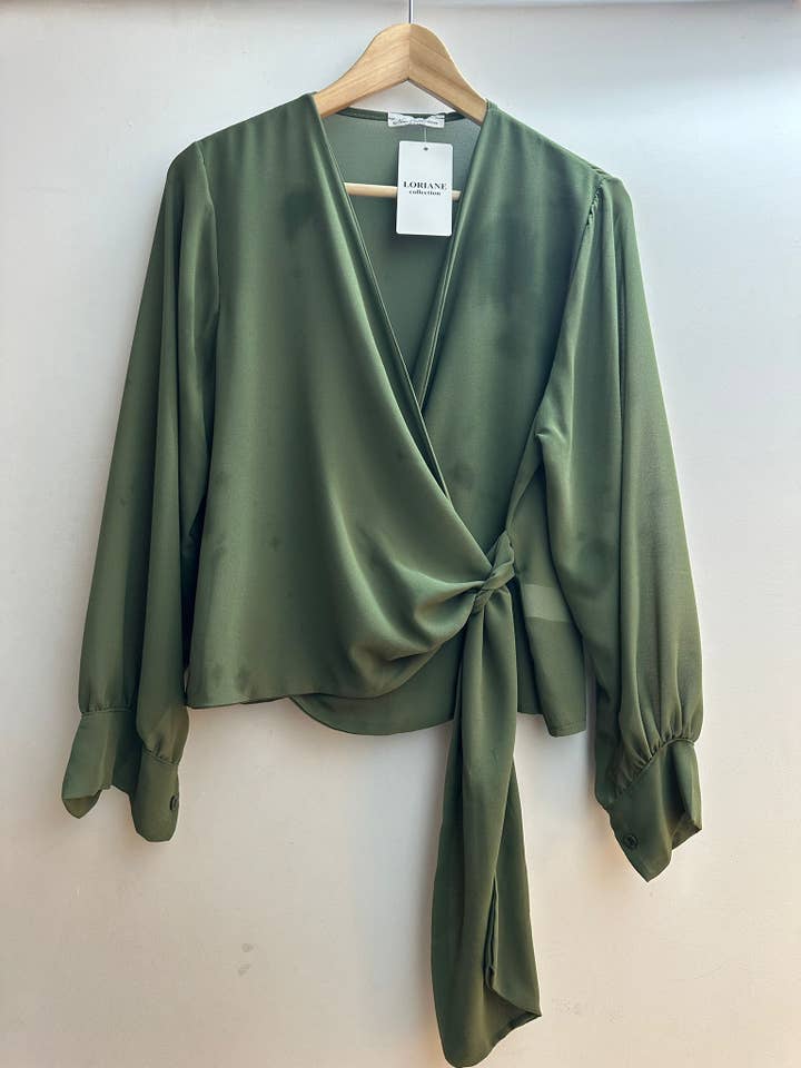 LORIANE – Blusa - Mulher por atacado – 22015U Blusa de gravata tamanho único 18