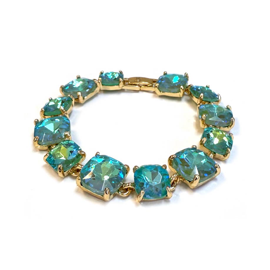 StarryNYC - Wholesale Link & Chain Bracelet - Cushion Cut Glass Crystal Linked Station Bracelet5