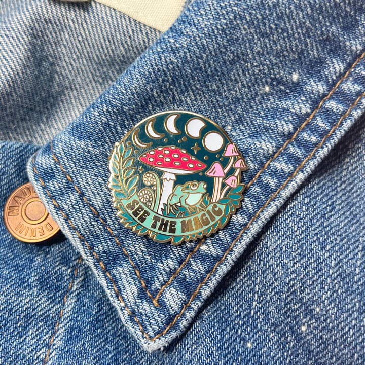 Wildflower + Co. - Wholesale Lapel Pin/Button - See the Magic Enamel Pin - GITD