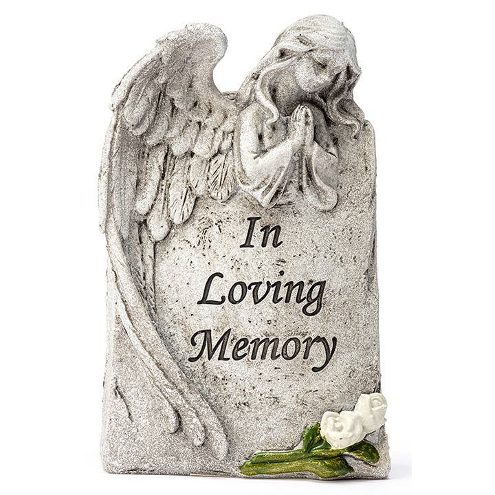 Resin Angel 'In Loving Memory' Gray Tabletop Plaque - 5.25" for wholesale by Will's Company