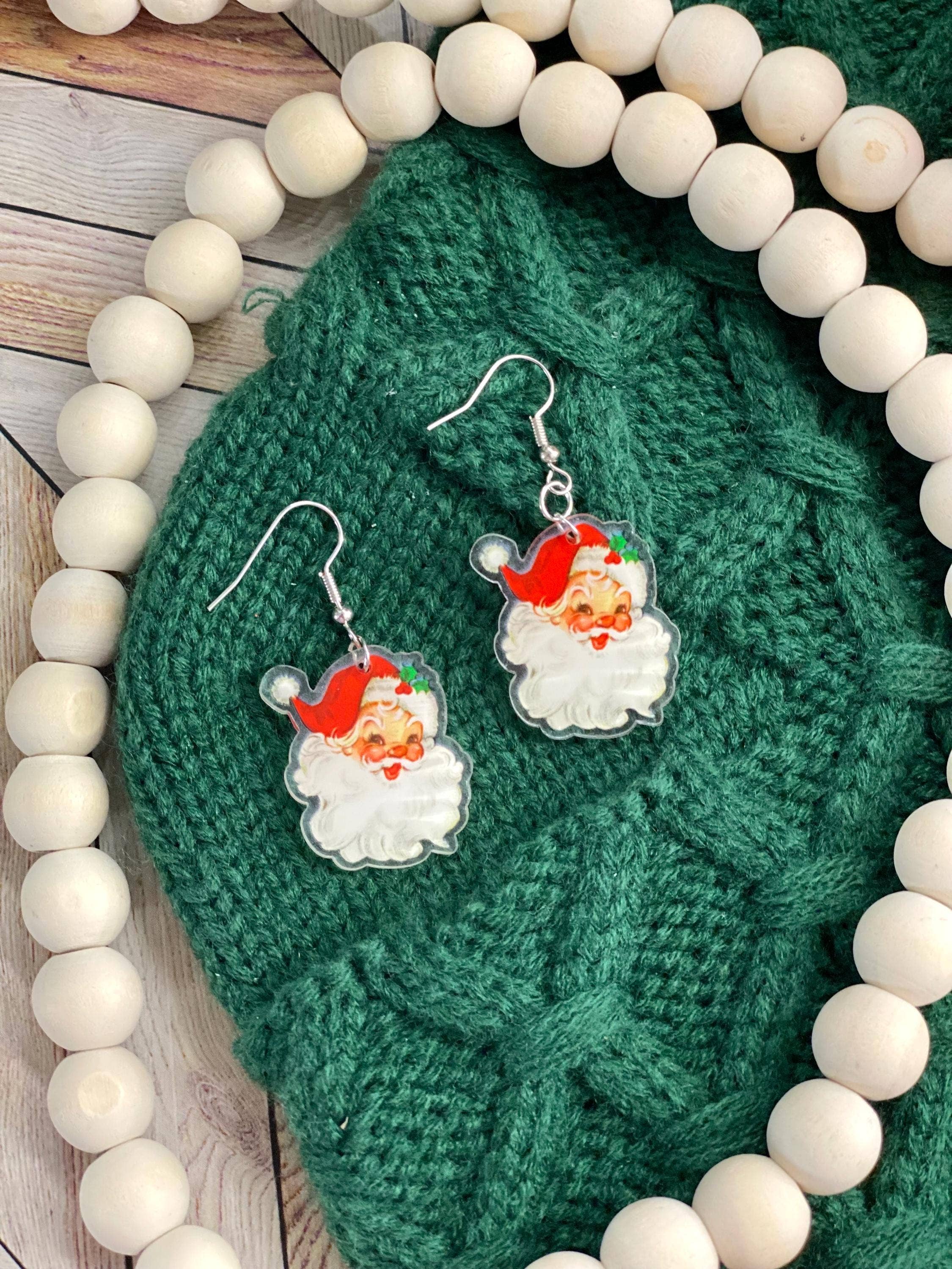 Briar layne - Wholesale Dangle Earrings - Vintage Santa Clause Christmas Holiday Earrings2