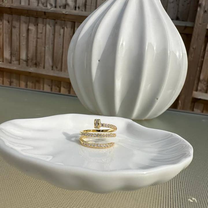 Gemscape UK - Wholesale Multi-Stone Ring - Spiral Open Ring (Adjustable) Gold7