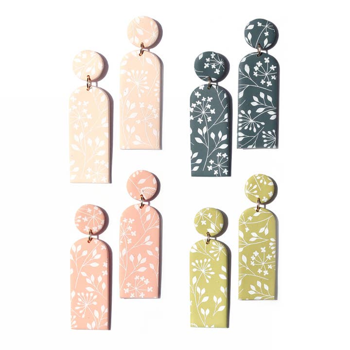 Botanical Print Earrings for wholesale by Hello Ashto