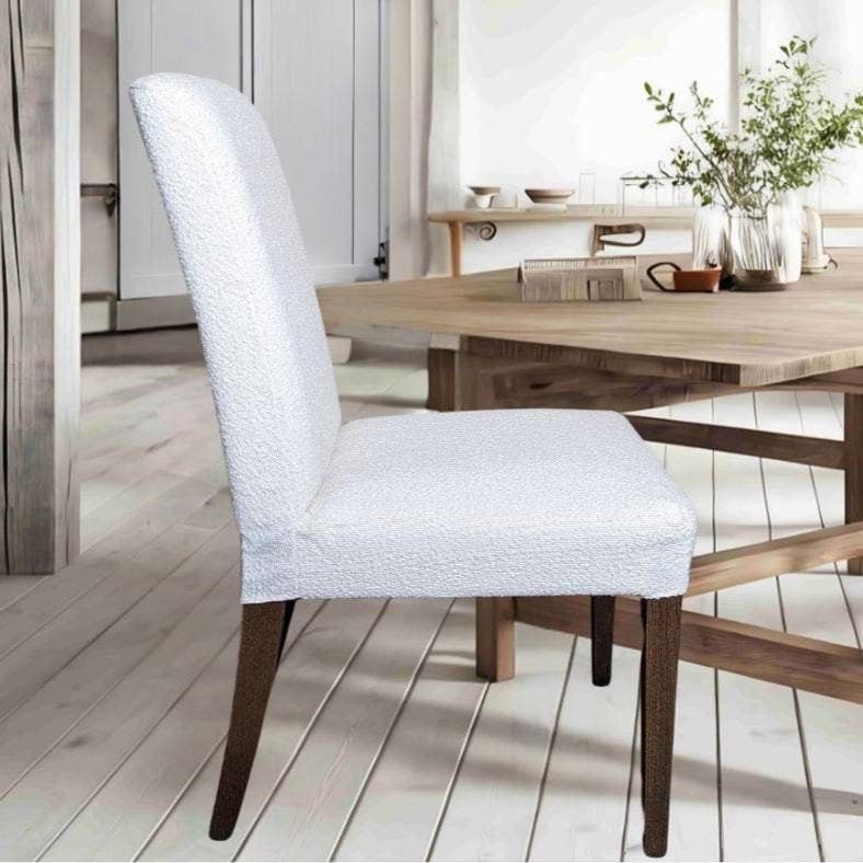 REMOVED BRAND – Großhandel Stuhl-/Sofa-Schonbezug – Boucle Esszimmerstuhlbezüge, naturweiß, kompatibel mit IKEA Henriksdal, 2er-Set2