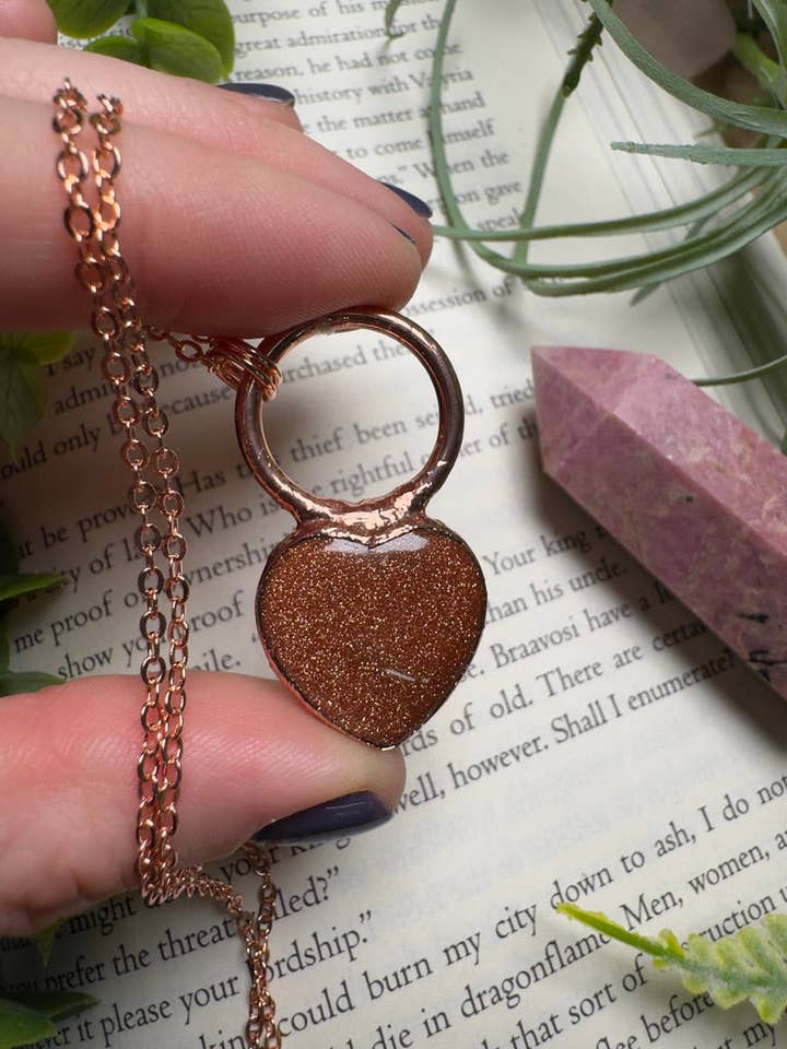 Goldstone Heart Necklace for wholesale by Copper Ashes