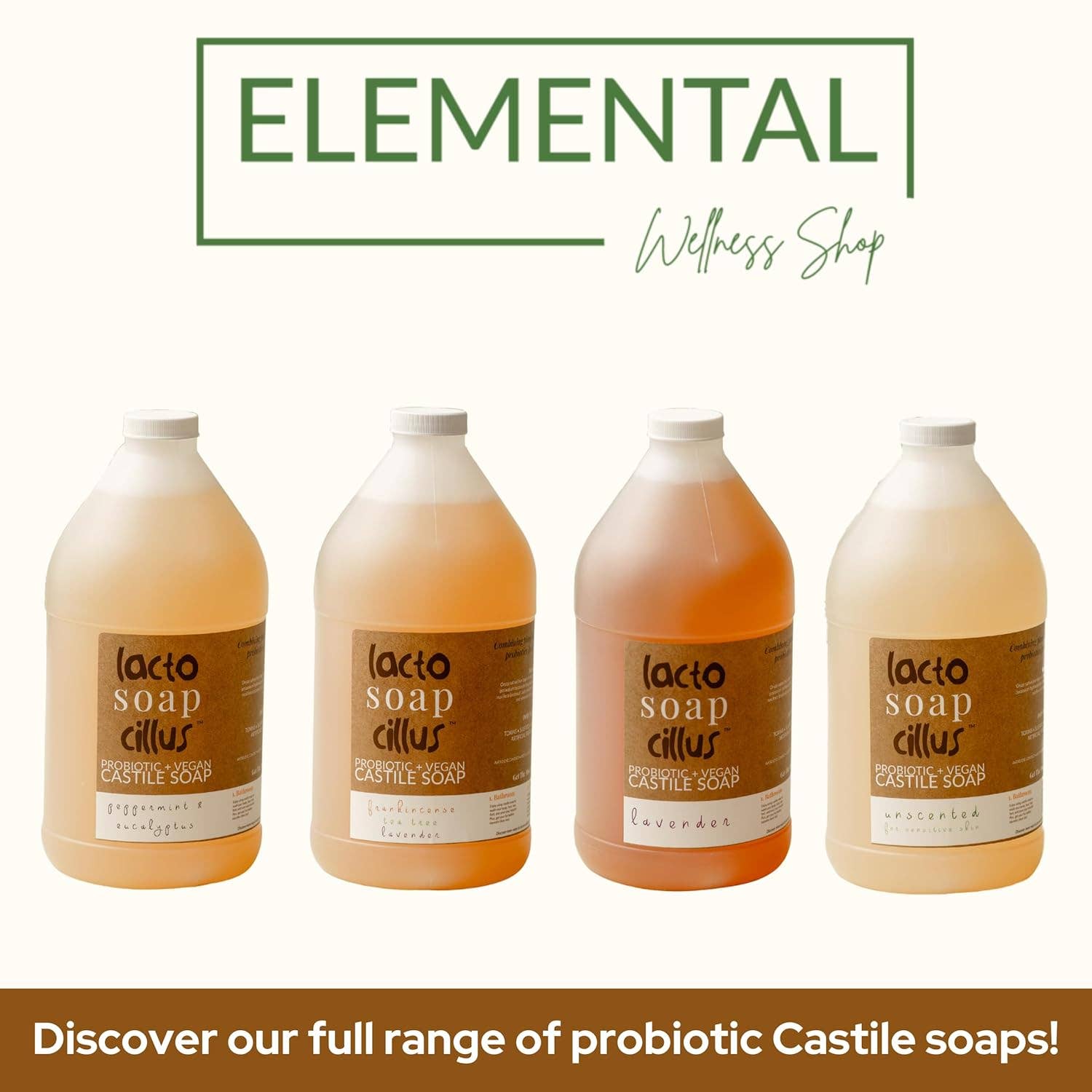 Elemental Wellness | Soap & Toxin-Free Living – wholesale Body wash/shower gel – Peppermint Castile Soap | Bulk Natural Castile Soap (64 oz)7