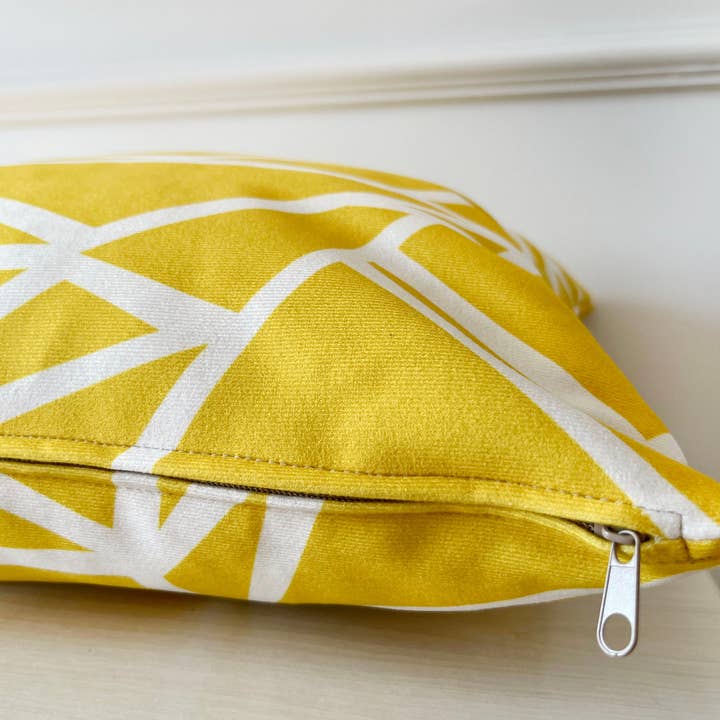 Samarra Home – wholesale Dekorativ kudde – Gul geometrisk kudde, Vibrerande kudde, Dekorativ soffa