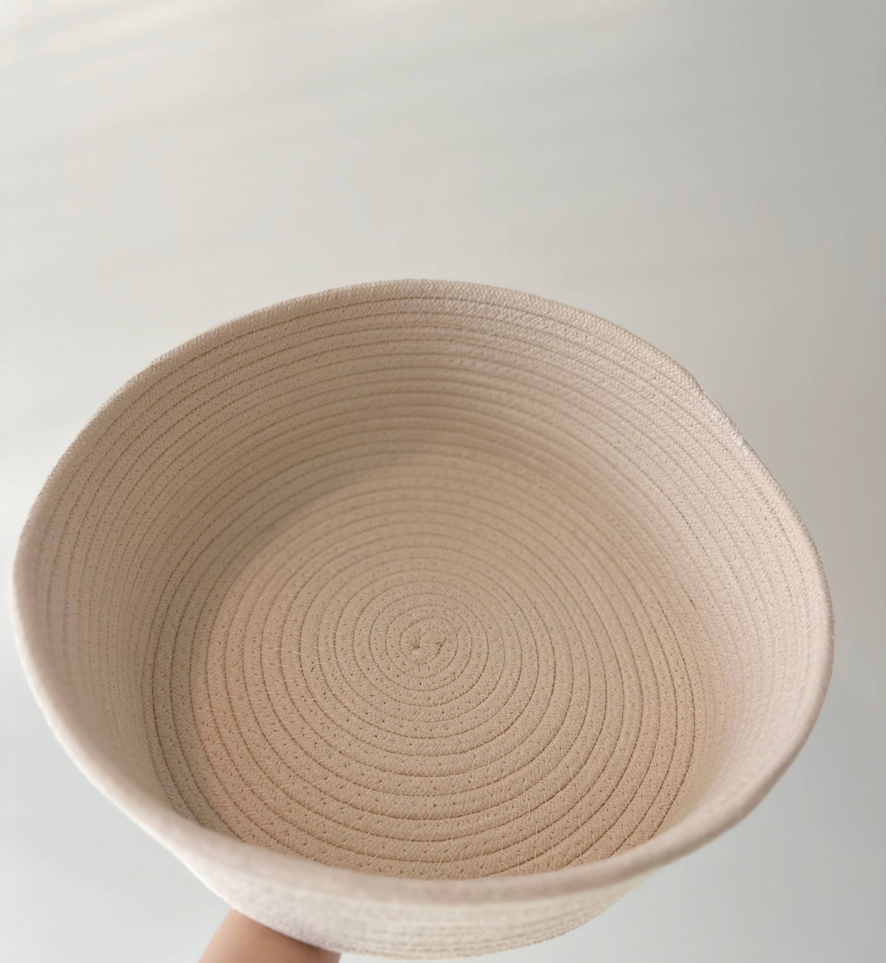 Monli Handcrafted Pet Toys - Venta al por mayor Cestas - Cesta de almacenamiento de cuerda de algodón reciclado: blanca, amarilla, verde8