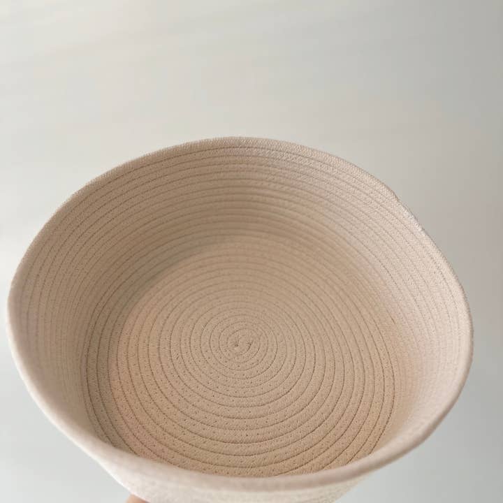 Monli Handcrafted Pet Toys - Wholesale Basket - Recycled Cotton Rope Storage Basket: White, Yellow, Green8