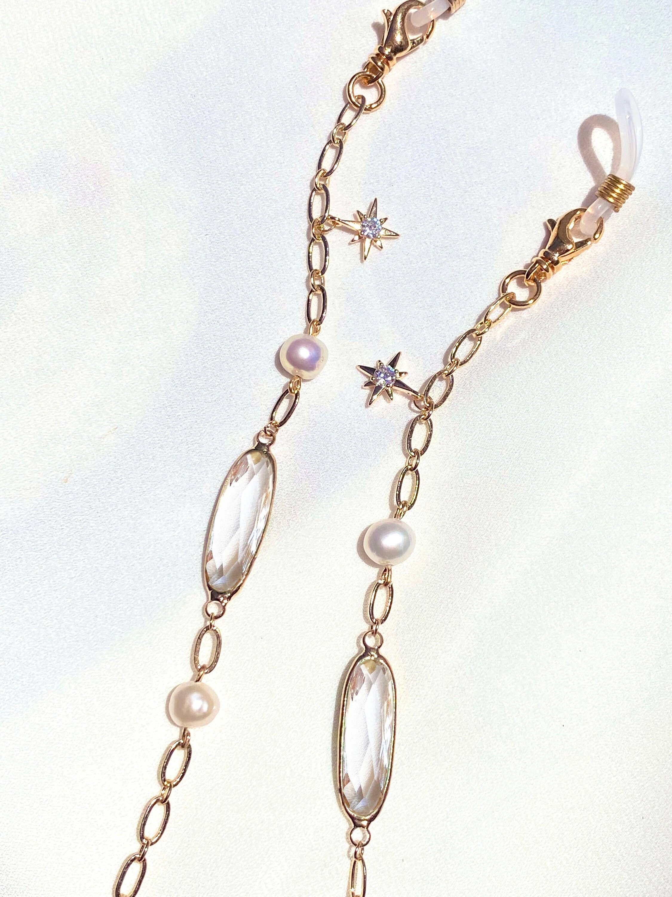 Zebber Handmade - Wholesale Suncatcher - Pearl Suncatcher Glasses Chain with April Birthstone0