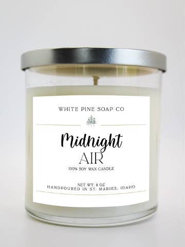 Vela de cera de soja Midnight Air de 8 oz para venta al por mayor de White Pine Soap Company