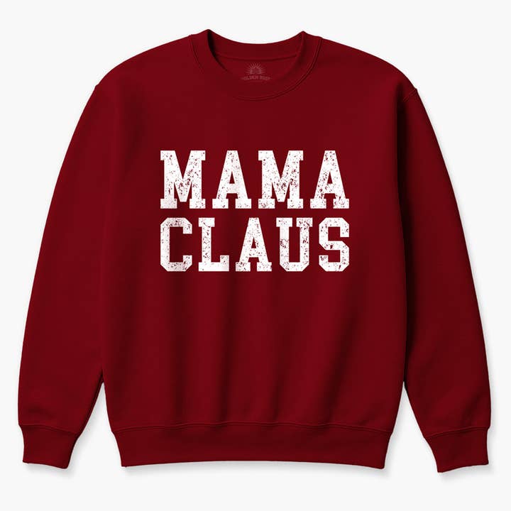 Golden Rose - Wholesale Graphic Sweatshirt - Women's - Mama Claus Holiday Pullover – Cozy Christmas Sweater1