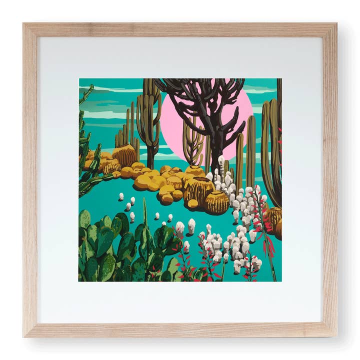 Kunstdruck 'Cactus Garden Series Nr.1' 30 x 30 cm für den Großhandel von Rosie Reiter