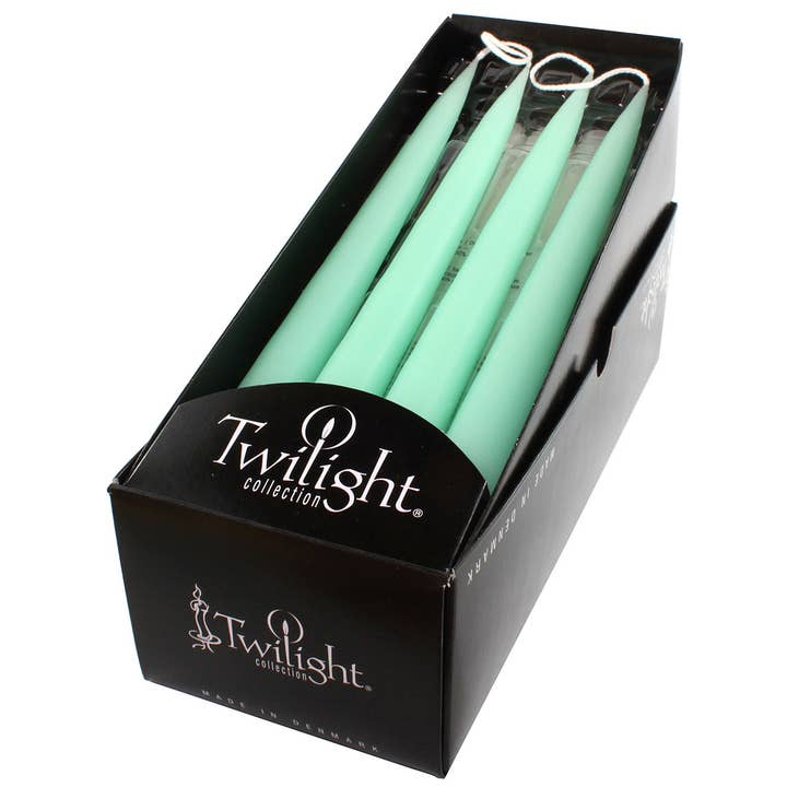 Twilight Collection - Wholesale Tapered Candle/Candlestick - Mint Danish Taper Candle | 12 Pack