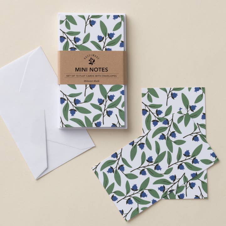 Blueberry Mini Note Set | Cards for wholesale by HAZELMADE® Tea Towels + Gifts