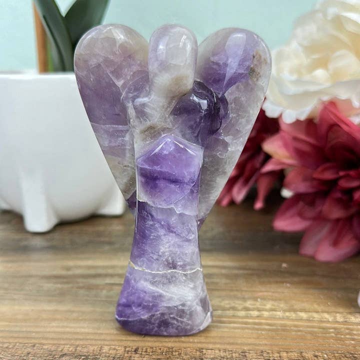 Crystal Joys Wholesale - Wholesale Spiritual Stone/Crystal - Wholesale Amethyst Polished Angel Statues sized 4-6"0