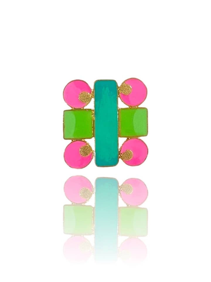 Shapes of Elegance Enamel Ring (Adjustable) for wholesale by Designs By Uchita